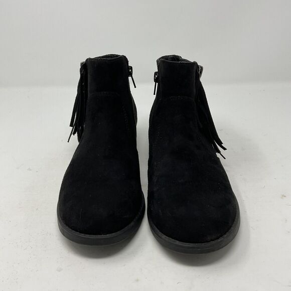 G By Guess Ankle Boots Womens 7.5M Black Suede Fringe Side Zip Booties Shoes - Picture 2 of 13